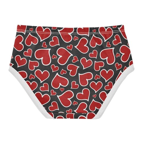 Little Girls' Soft Cotton Underwear Kids Breathable Comfort Valentines Heart Panties Briefs Toddler2