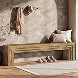 Tribesigns 71' Extra Long Entryway Bench, Modern Farmhouse Shoe Bench Wooden Indoor Seating with Layered Design for Hallway, End of Bed, Living Room, Sofa Back, Dining Room, Brown