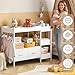Baby Changing Table with Storage,Heavy-Duty Diaper Changing Station, White Nursery Dresser Organizer with 2 Large Fabric Baby Drawers, 3 Diaper Caddy Bin & Wood Shelf, Kids & Baby Bedroom Furniture