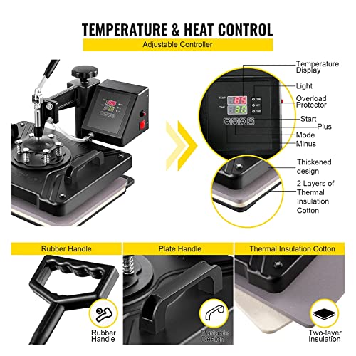 Máquina Termo Transfer Hot Press 5 en 1 12x15 miniatura 3