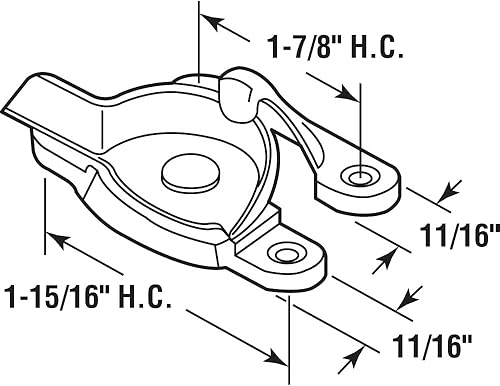 Miniatura 2 de Prime-Line F 2711 - Cerradura de ventana de acción de leva fundida, agujeros de montaje de 1-34 pulgadas en el centro, níquel satinado (paquete
