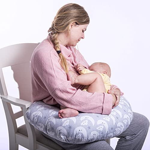 Miniatura 8 de Zk Zureska Cojin Lactancia Bebe. Cojín Bebé Embarazada Con Funda Desenfundable Y Lavable. Multiusos Maternidad. 1, Gris Lunas, Normal