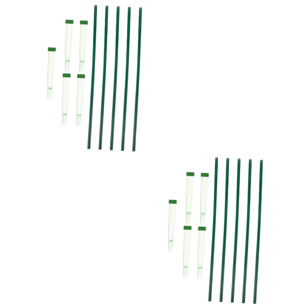 CIMAXIC 2sets Roses Carnations Flower Water Containers Plastic Floral Tubes for Fresh Flower Arrangements Cap 5pcs*2