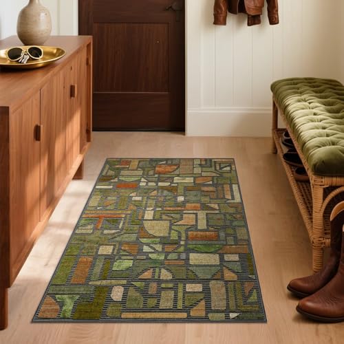 Tapete vintage Boho 2x3 pies DEXDE verde miniatura 4