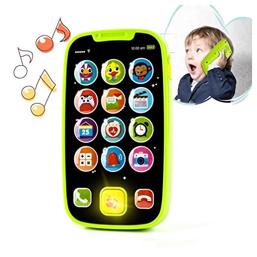 KidPal Baby Toy Phone for 1 2 Year Old with Light, Music| My First Smartphone Toy for Baby 8M 12M 16M 24M+ Toddler Cell Phone | Educational Call & Chat Learning Play Phone Toy for Role-Play Fun