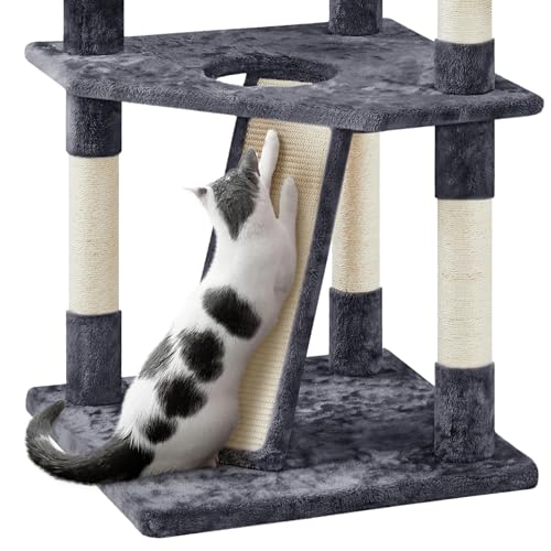 Torre para gato grande 79 pulgadas multi-niveles gris oscuro miniatura 7