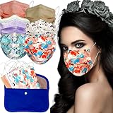 mascarilla de color revlon 200  MVT Mascarillas de Color, Paquete de 60x Mascarillas Protectora Higiénica Colores Estampados Variados Homologadas UNE 0064-1:20 3 capas +1 Estuche Porta Mascarillas color aleatorio (5)