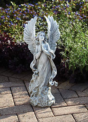 Estatua ángel rezando de resina 21 pulg miniatura 5
