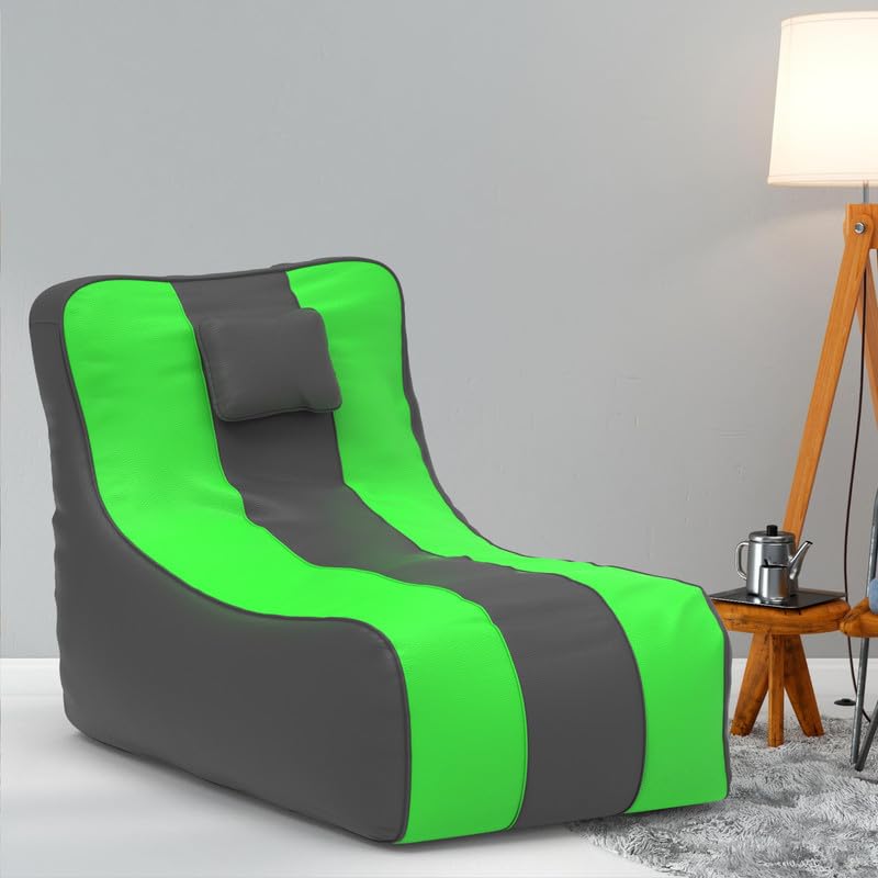 BiggieBean Bag Cover XXXXXL Lounger Bean Bag - Official : SerenityRest Bean Bag Lounger (Grey Parrot-Green-Color : Dark)-image-16