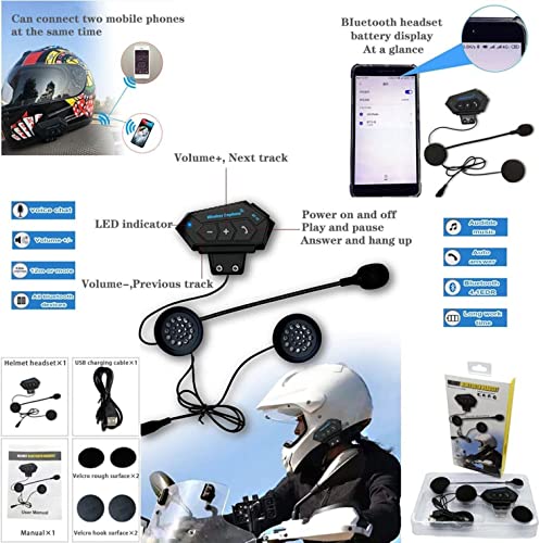 Casque de moto intégral Bluetooth anti-collision certifié ECE avec double miroir - 2