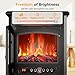 Oylus Electric Fireplace Stove Heater - Freestanding Electric Fireplace Heater with 3D Flame Effect, 1500W Infrared Electric Stove Heater for Indoor Use with Thermostat, Tip-Over&Overheat Protection