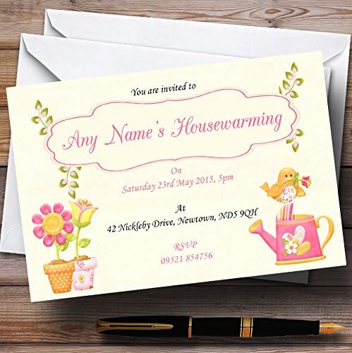 Pack of Ten Housewarming Party Invitations - 10 x Cute Bird Housewarming Party Personalised Invites