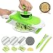 Produktbild Mandolinenschneider, Gemüseschneider Chopper Cutter Julienne Slice Multifunktions-Gemüseschneider mit Pinsel und Schäler, für Obst Kartoffel Zwiebel Kohl Salatschneiden (Grün)