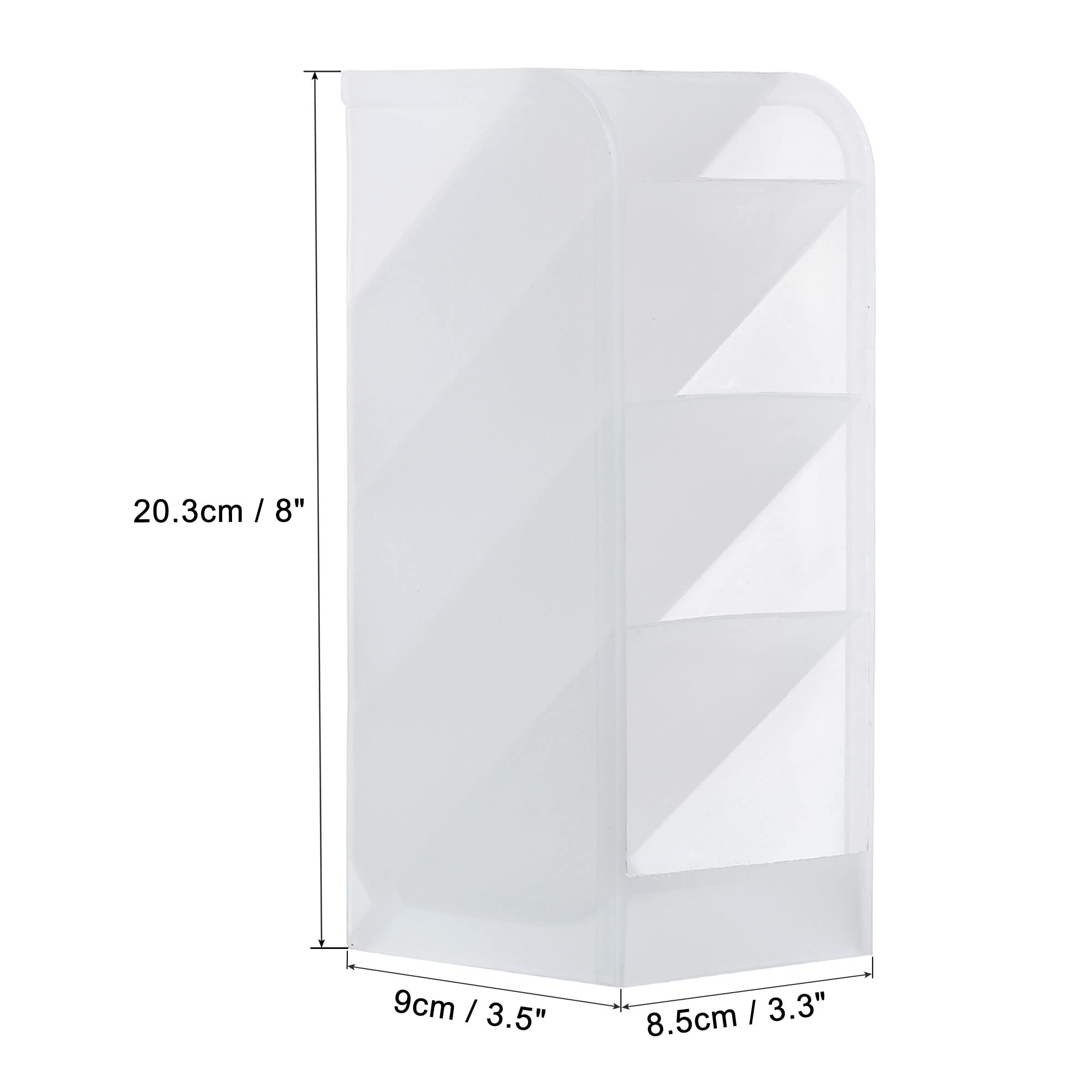 PATIKIL Portapenne Portapenne, 3pz Plastica 4 Slot Scrivania Organizer Matita Scatola Scatola per Ufficio Home Rifornimenti, Trasparente