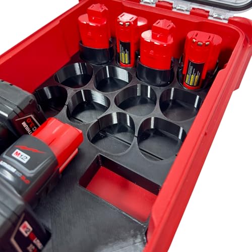 M12 Battery Organizer for M12 Batteriees and Milwaukee Packout Compact Organizer Model 48-22-8435 - Image 6