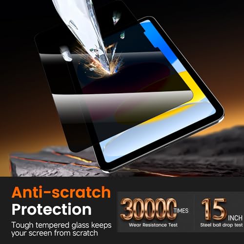 Image of PandaShield 2-Pack Privacy Screen Protector Easy-Installation Box for iPad 11th /10th Gen. A16 (11 /10.9 Inch, 2025 /2022), Anti-Spy, Bubble Free, Scratch Resistant, Apple Pencil Support