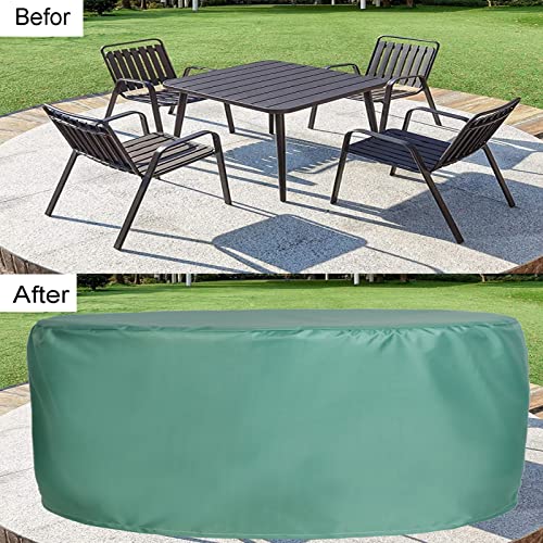 Housse imperméable avec cordon de serrage pour table de jardin 142cm - 8