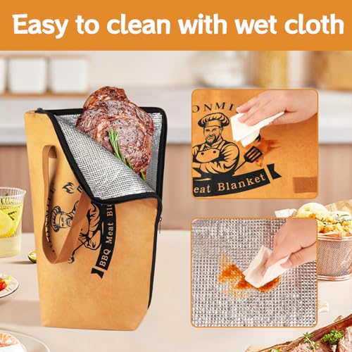 GOONMILL BBQ Blanket for Resting Meat, BBQ Brisket Blanket Meat Resting Bag with Handle, Reusable Smoker Grilling Meat Insulated Resting Bag, BBQ Accessories for Large Brisket/Beef/Turkey 21in — view 5