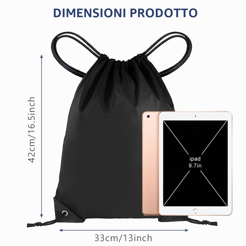 flintronic Palestra Borsa da Spiaggia, Sportiva Gym Sack, Borsa da Nuoto Impermeabile Sacca, PE Borse con Coulisse, Zaino a Corda per Sport, Spiaggia, Viaggi, Vacanze - Unisex