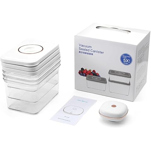 Handheld Vacuum Sealer Machine with 3-Piece Plastic Food Storage Container Set, Portable Cordless Vacuum Sealer Device for for Food Preservation & Fresh Cover