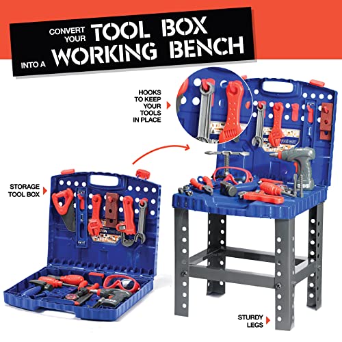 image for Play22 Kids Tool Set Bench 76 Pc - Toddler Tool Bench Set with Electro