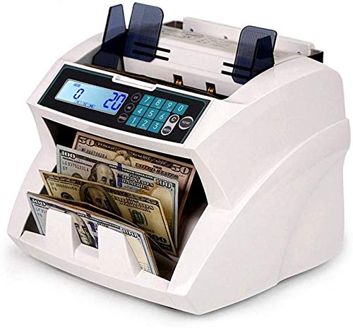 IUBGFTO Máquina contadora de Dinero de Alta Velocidad, con Detector de Billetes Falsos UV, MG, IR y conteo de valores, máquina contadora de Dinero de denominación Mixta de Grado bancario