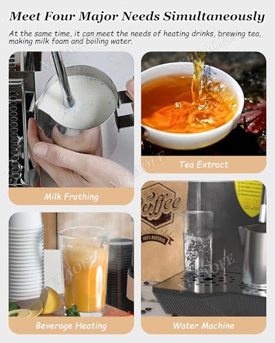 Espumador y vaporizador de Leche eléctrico con Pantalla LED para cafeterías, Tiendas de café, té y postres.