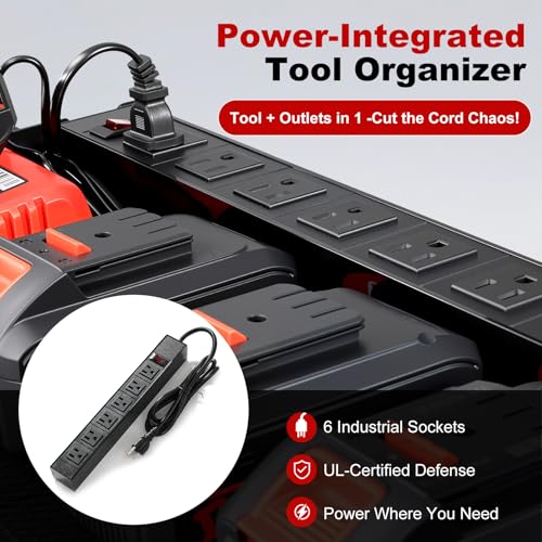 Organiseur d'outils électriques avec 6 supports de perceuse - 5