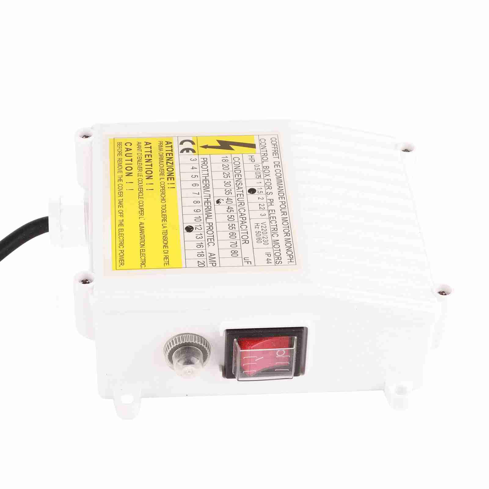 Caja de Control de Bomba, ABS, Protección Térmica, Disyuntor