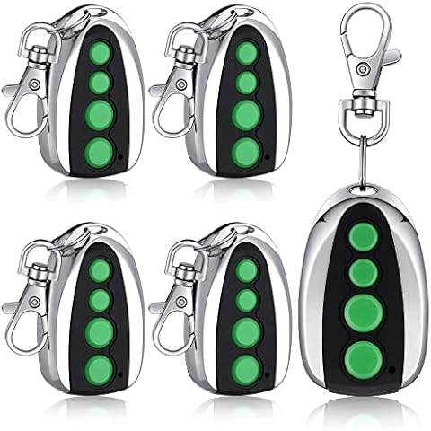 5 Pack Remote Control for Automatic Sliding Gate Opener Remote Universal Remote Control Gate Opener 433MHZ Replacement Key Fob Gate Opener with Remote Control Transmitter Key Chain Cover