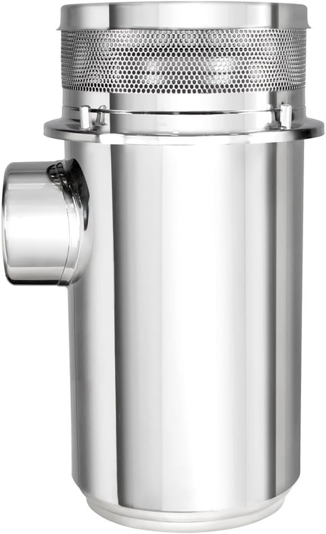 United Pacific 28202 Air Cleaner Housing, 13" Diameter, 28" Tall, Stainless Steel, with 7" Oulet Tube, for Peterbilt/Kenworth Models