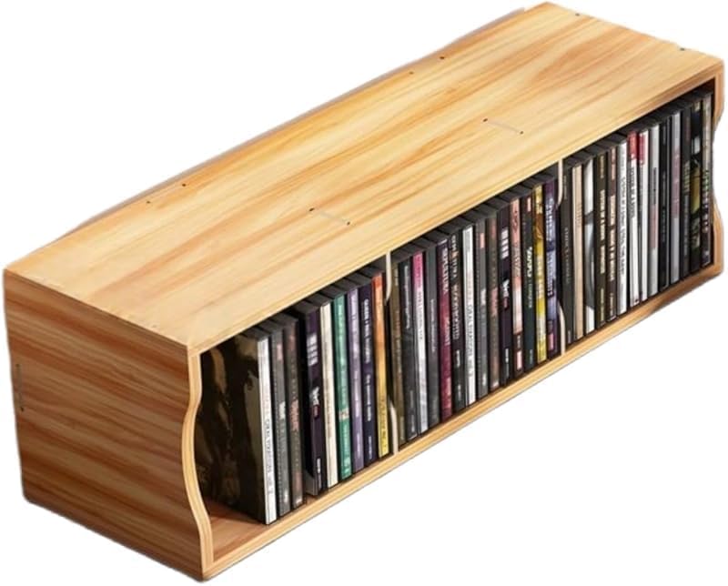SLLS CDラック 木製 CD収納ボックス ホルダー ケース トレイ 収納棚