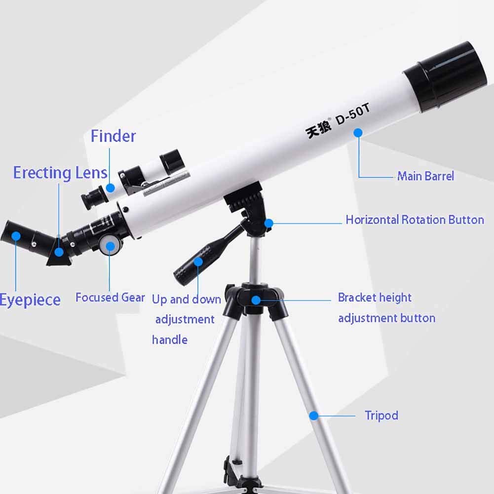 Telescopio astronomico rifrattore Spaziale con treppiede Regolabile, telescopio Spaziale monoculare per Esterni, Giocattoli educativi, telescopio riflettore per Adulti o Bambini Professionisti