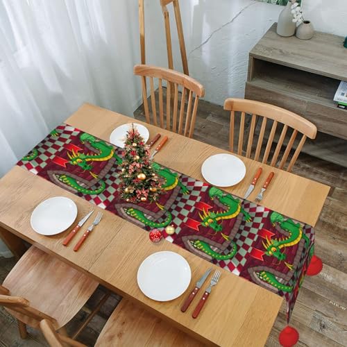 Chemin de table de Noël anti-plis pour table de salle à manger - 8