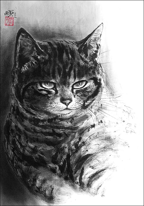 Amazon | ポストカード6枚セット 中浜稔 墨絵作家 淡路市立中浜