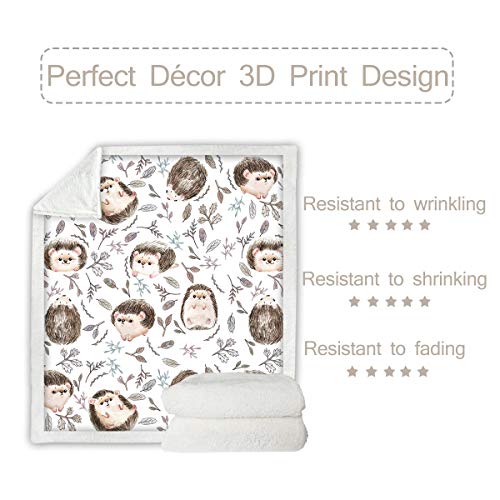 Sleepwish Hedgehog Blanket Cute Hedgehog Throw Blankets For Kids Teens Boys Hedgehog Blankets And Throws Soft Sherpa Fleece Plush Blanket Valentines Day Hedgehog Gifts For Adults Women (50"X60") #TOP3