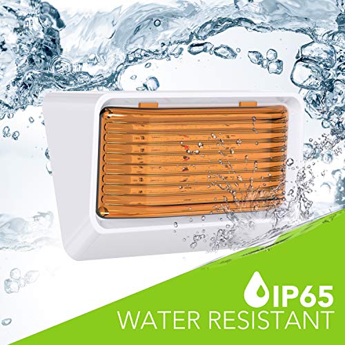 Leisure Led Rv Exterior Porch Utility Light - 12V 280 Lumen Lighting Fixture. Replacement Lighting For Rvs, Trailers, Campers, 5Th Wheels. White Base, Clear And Amber Lens Included (White, 1-Pack) #TOP7