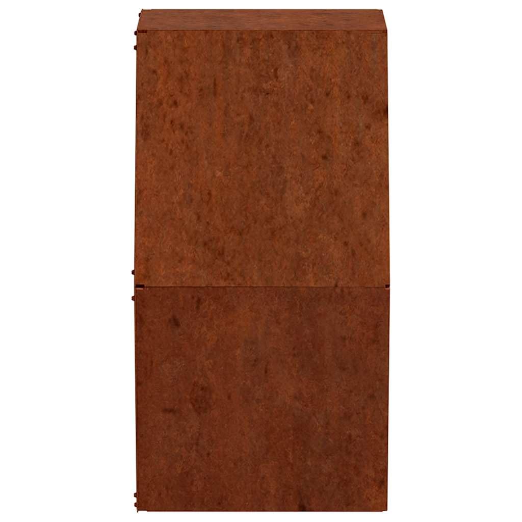 Wand Pflanzkübel Set aus Cortenstahl rostig 2 Stück 30 x 10 x 25 cm für Balkon Fensterbank Garten Terrasse, Blumen Topf Pflanz Gefäß Kübel, wetterfeste Deko