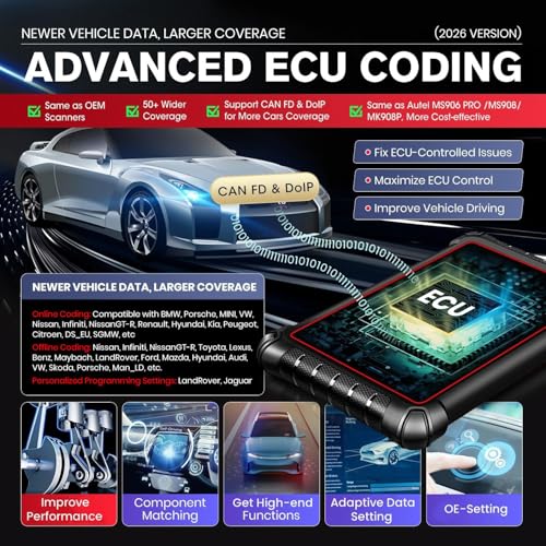 Autel Scanner MaxiPRO MP900-BT w/ MV108S: 2026 MP900BT V2.0 ECU C0ding as MS906 PRO MS906MAX, Up of MP900 MS906BT MP808BT PRO MK900BT, 40+ Service, DoIP&CAN FD, 3K+ Bidirectional Diagnostic Scan Tool - Image 4