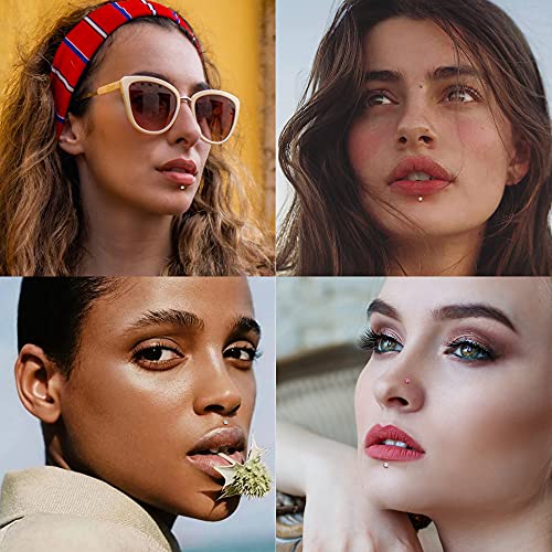 MILACOLATO Hypoallergenic Nose Rings 15Pcs 18G 20G Surgical Stainless Steel Nose Rings Studs L Shaped Screw Studs Rings Cubic Zirconia Nose Ring Labret Lip Nose Piercing Jewelry for Women Men4