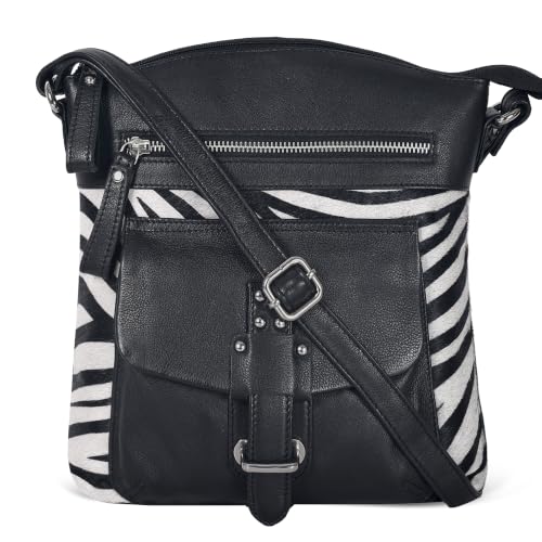 Image of Oak Leathers Leather Crossbody Bag For Women With Adjustable Sling Strap - Medium Size Crossover Shoulder Handbag Purse