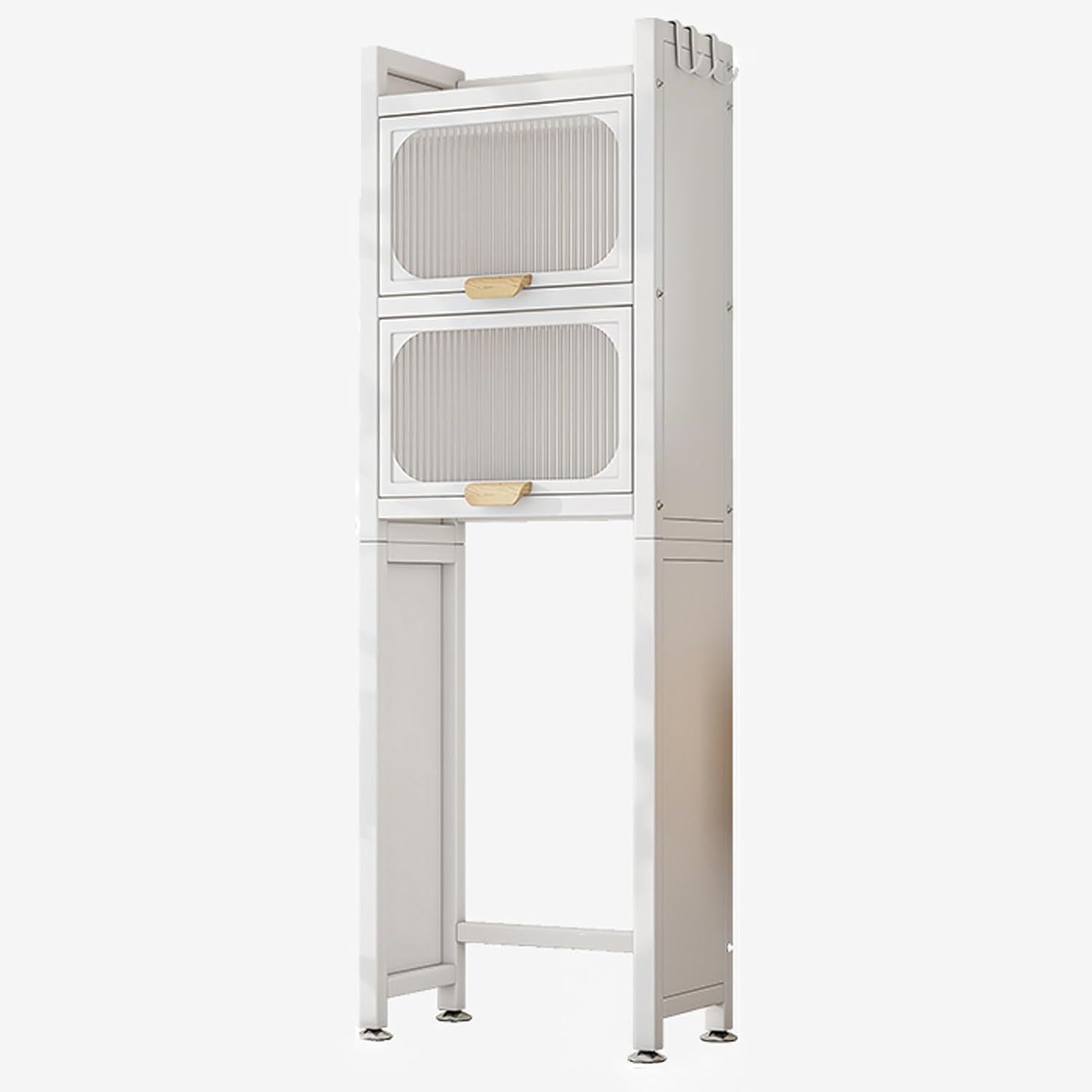 Over The Toilet Storage Cabinet, Bathroom Organizer, Freestanding Toilet Storage Shelf, Flip and Hover Cabinet Door, Fits Most Tight Space