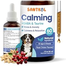 Dog Calming - Dog Calming Drops for Anxiety Relief, Sleep Aid, Relaxing -with GABA, Taurine, Astragalus, Schisandra - Stress Relief During Travel, Firework, Thunderstorm - Roast Chicken Flavor, 60ML