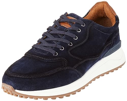 s.Oliver Sneaker da Uomo Piatte in Pelle Tempo Libero, Blu Navy, 44 EU