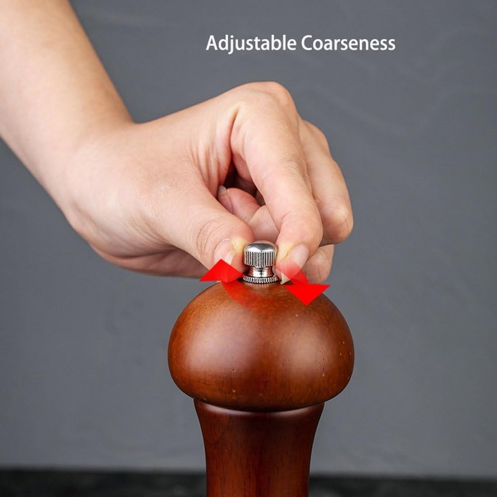 Manual Salt and Pepper Mills, Salt and Pepper Grinder Set, Wood Pepper Mill & Salt Grinder with Adjustable Coarseness Refillable, Refillable Salt and Pepper Mills