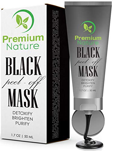 Black Charcoal Peel Off Mask - Natural Blackhead Remover Mask Activated Charcoal Black Face Mask Peel Off for Blackheads Facial Blackhead Removal Mask Deep Cleansing Facemask Pore Detox Cleanser