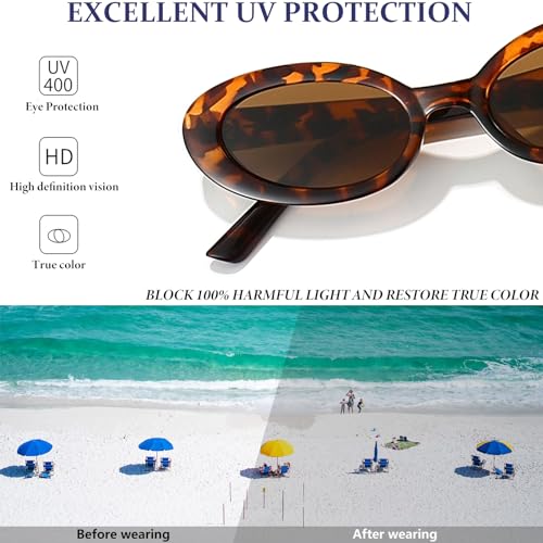 Retro Oval Sunglasses for Women 90s Vintage Womens Tiny Small Oval Glasses Fashion Black Cat Eye Shades4