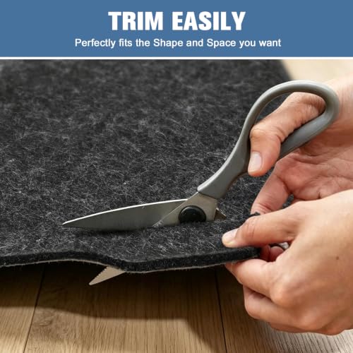Placoot 8x10 Ft Non Slip Rug Pad Gripper, 1/3-inch Thick Shock-Absorbing Carpet Mat, Under Area Rugs Anti Skid Mat with Natural Rubber Backing, Surface Cushion for Hardwood, Carpet, Tile Floors - image 5