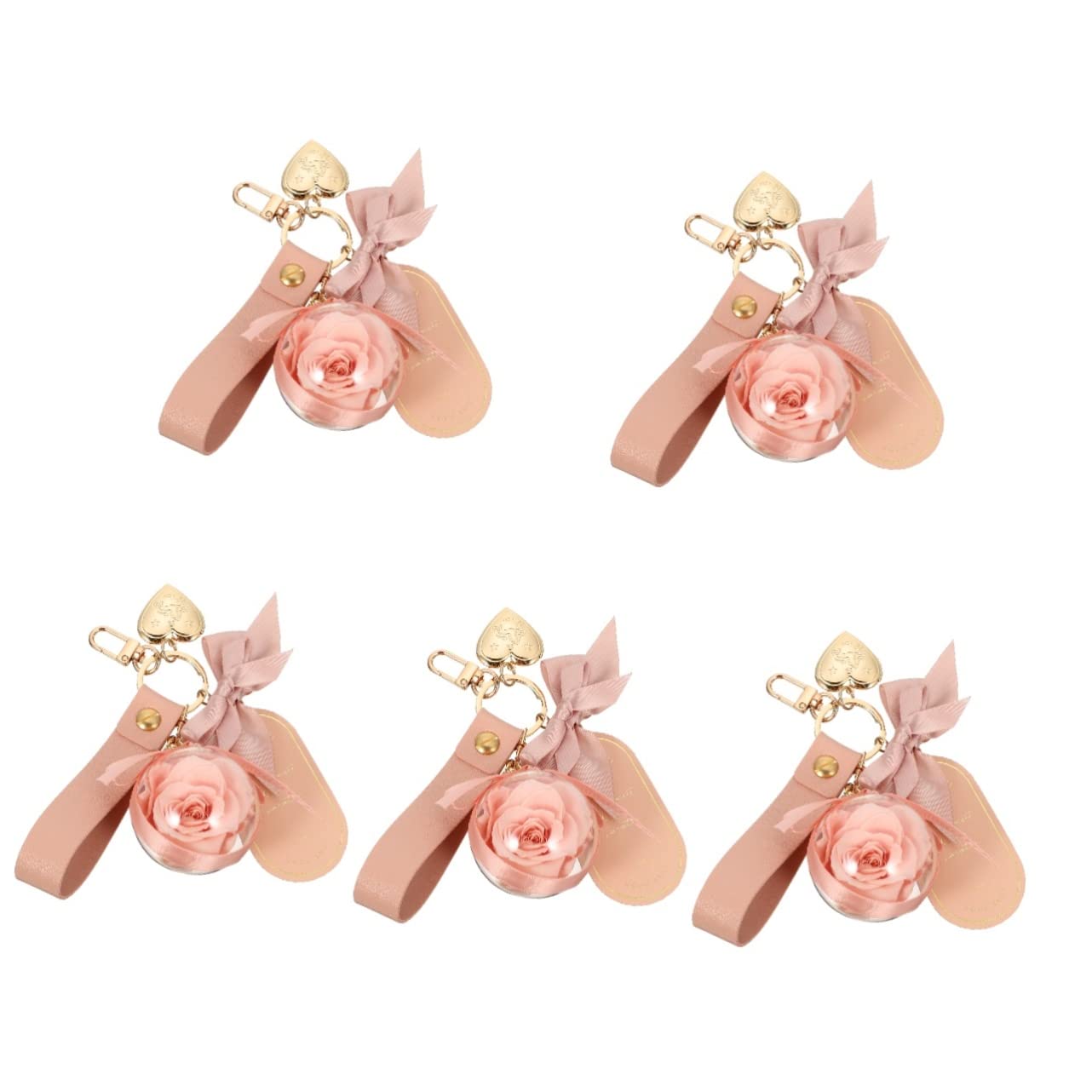 BESPORTBLE Konservierter Blumen-schlüsselanhänger Schlüsselanhänger Für Rucksäcke Zubehör Damen Bastelt Rosen-schlüsselanhänger Schlüsselbund Ewige Rosenkette Leder Rosa