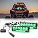 FOXCID 2 X 6 LED 9 Modes Traffic Advisor Emergency Warning Vehicle Strobe Lights for Interior Roof/Dash/Windshield/Grille/Deck Universal Waterproof (Green)